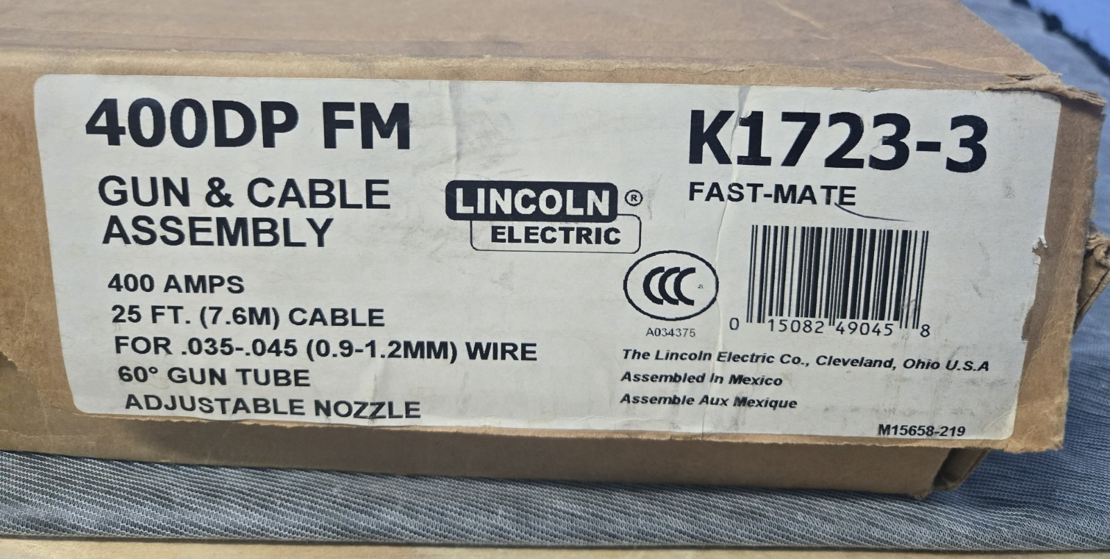 NEW LINCOLN MAGNUM 400 DP GUN CABLE FAST-MATE K1723-3 25 FT.(7.6M) (BINC001C)
