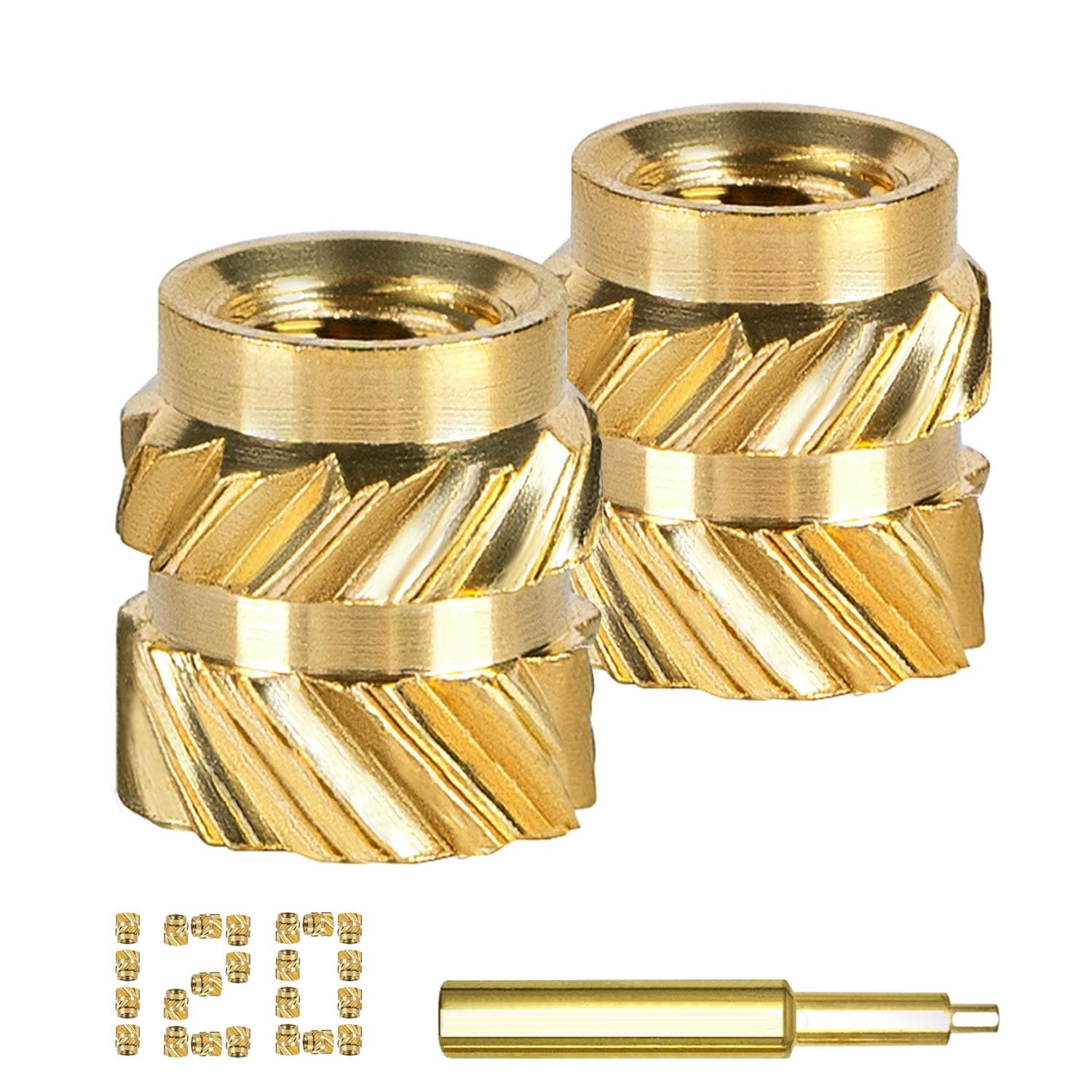 M2.5 M3 M4 Brass Threaded Inserts Bolt Set with Bolt for 3D Printed Plastic Part