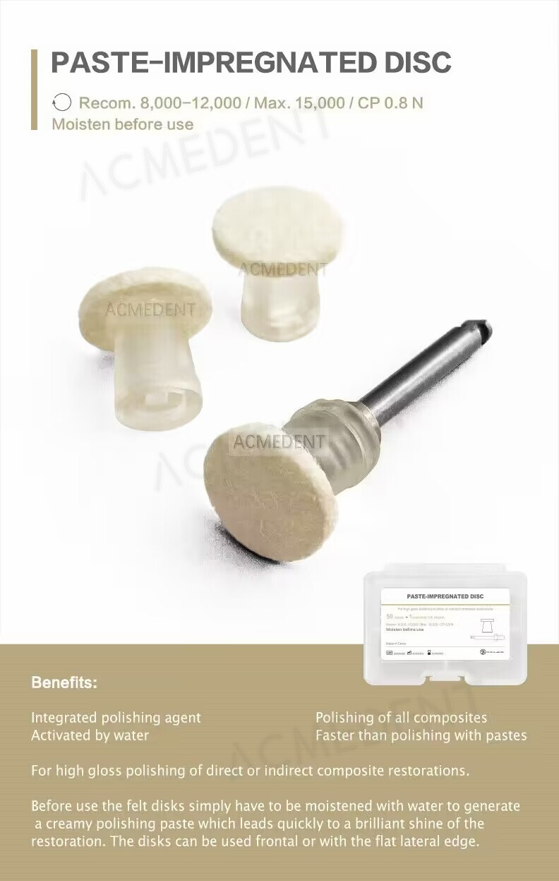 Dental Paste Impreganated Disc Composite Polishing Buff Snap Fits Twist EVE Type