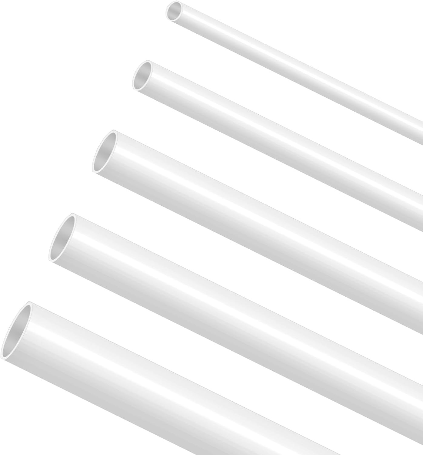 25 Pcs ABS Plastic round Tubes 5 Sizes ABS White Bars Rod Hollow 2Mm 3Mm 4Mm 5Mm
