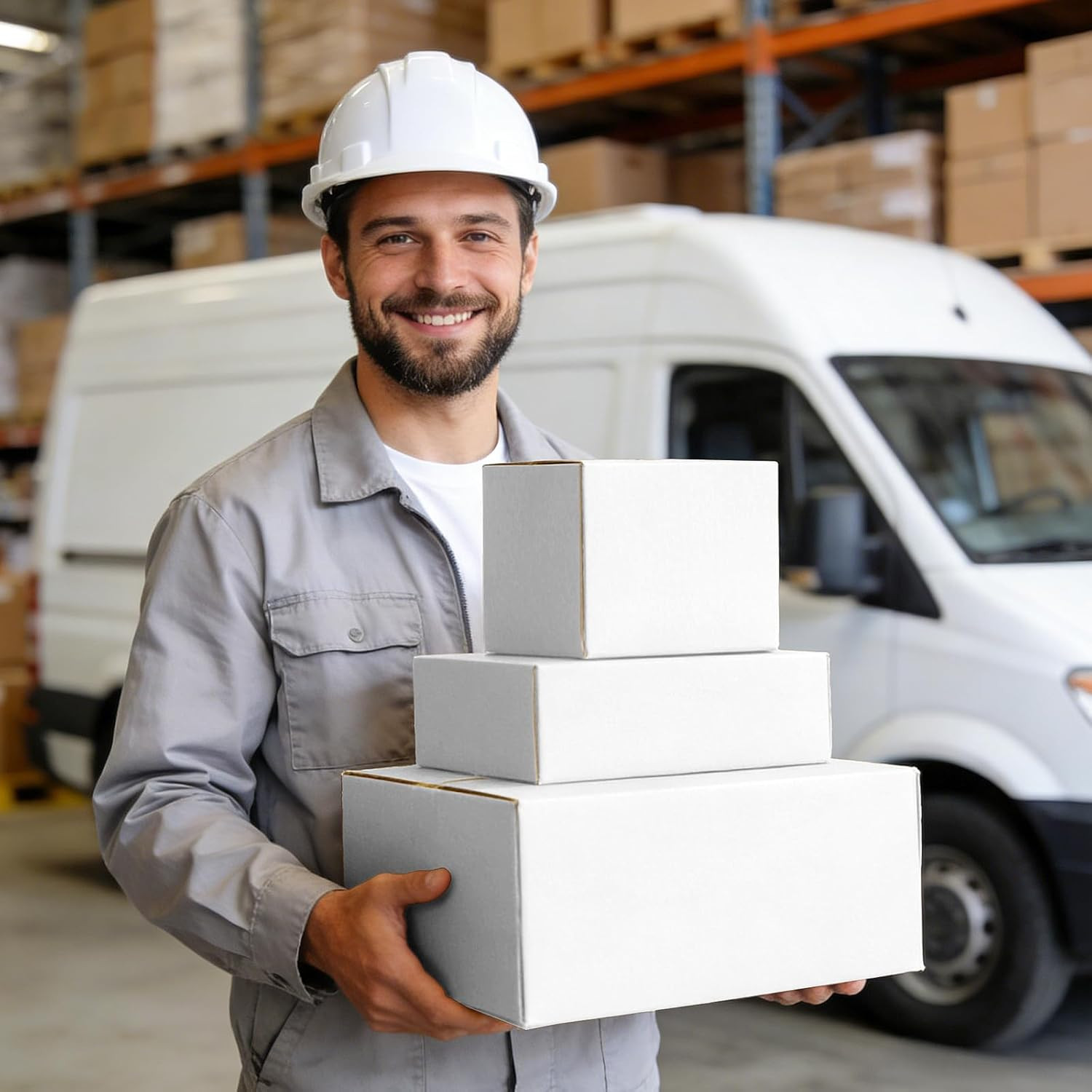 10 Pack Small White Shipping Boxes 10x7x5 Inch for Business Mailing