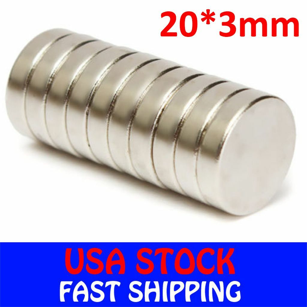 Super Strong N50 Round Disc Neodymium Mini Fridge Magnets Rare Earth 20mm x 3mm