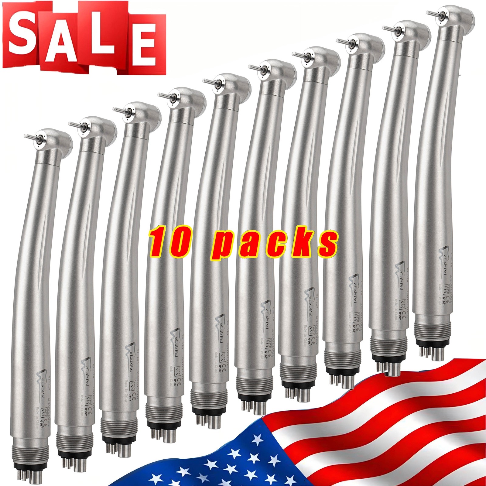 10PCS Dental High Speed Handpiece 4 Holes Air Turbine for NSK PANA MAX Style