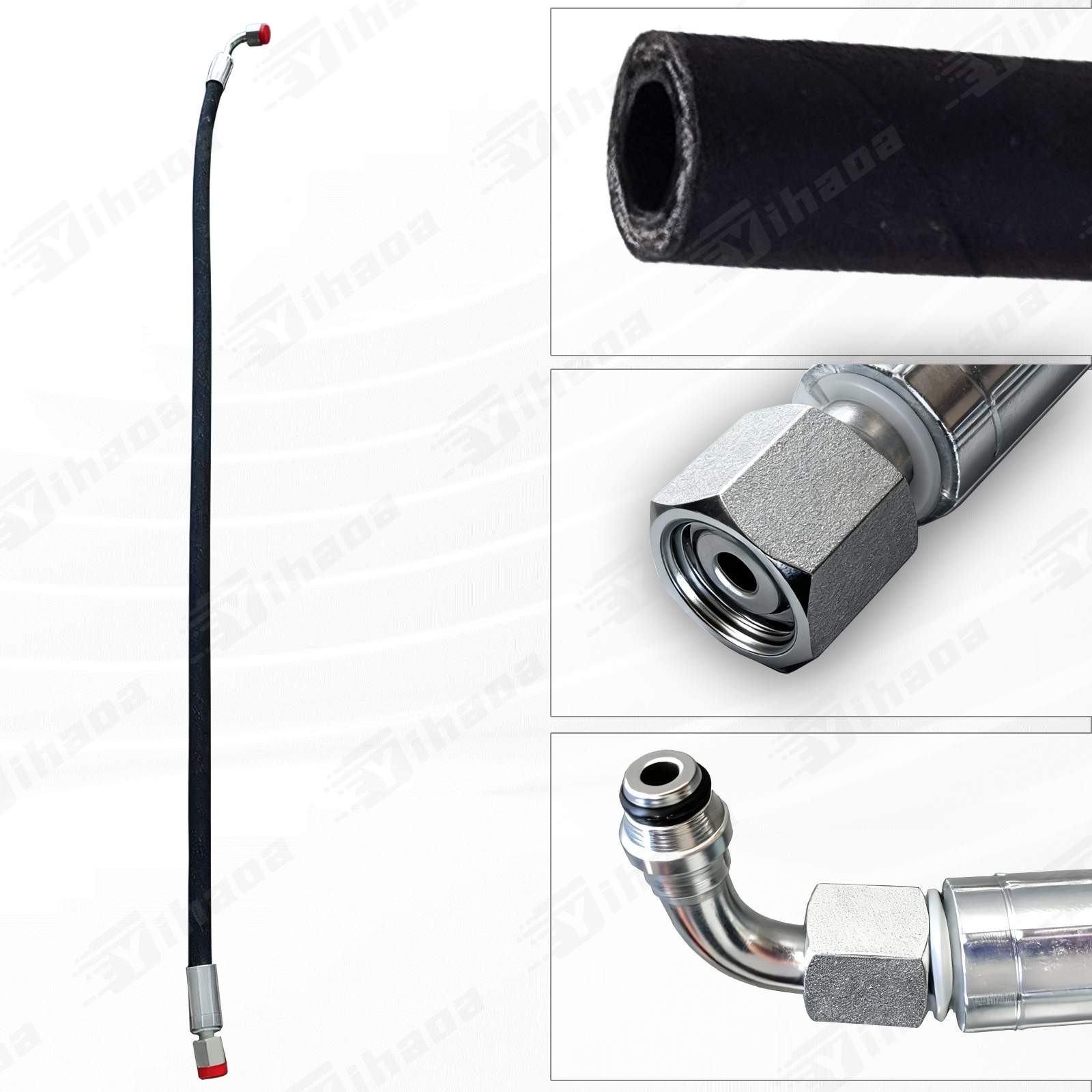 Agt Miva Chinese Mini Excavator Hydraulic Hose M14x1.5 X 48″ One End 90° One Str
