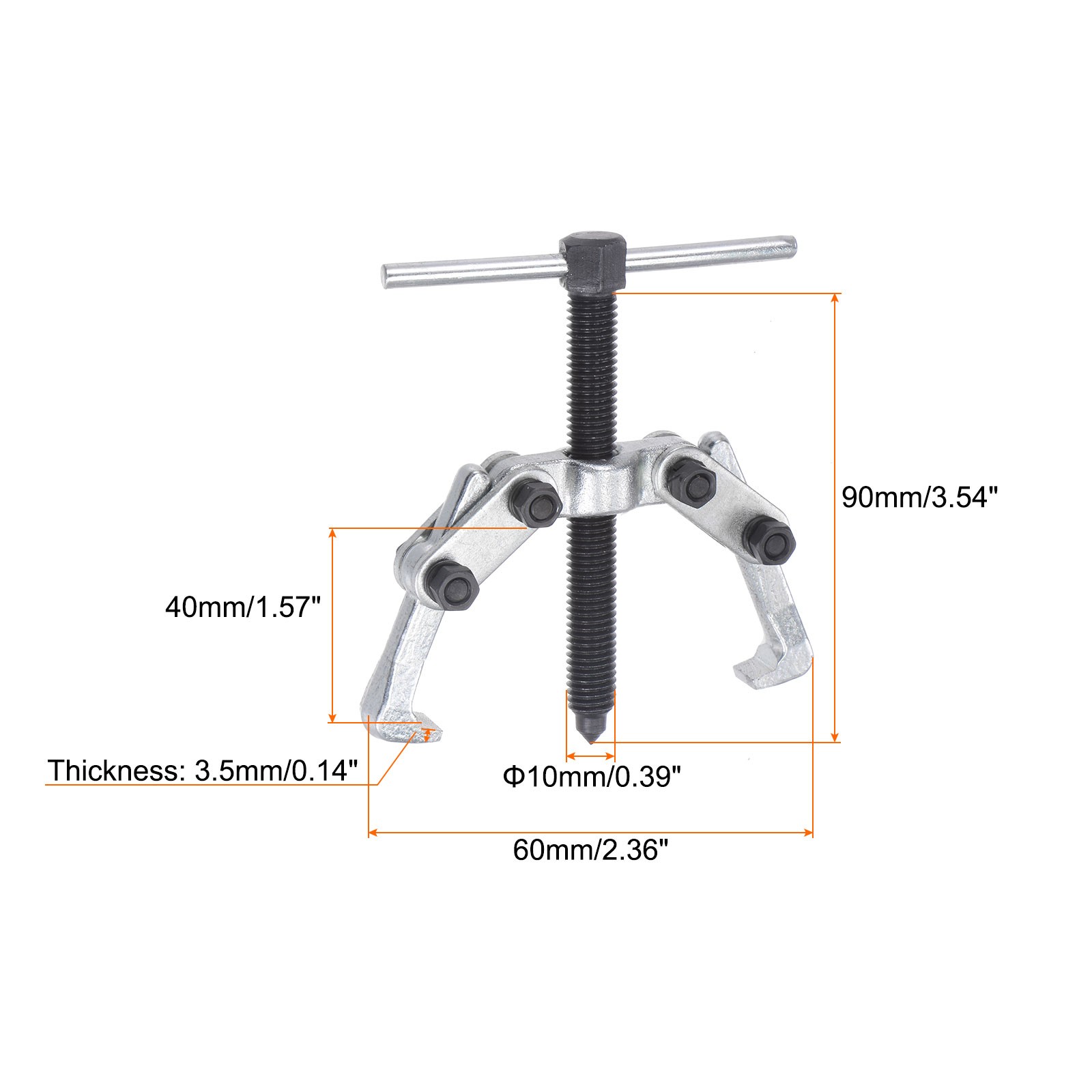 2.36″ 2-Jaw Gear Puller for Bearings Pulley Remove Steel Separate Lifting Device