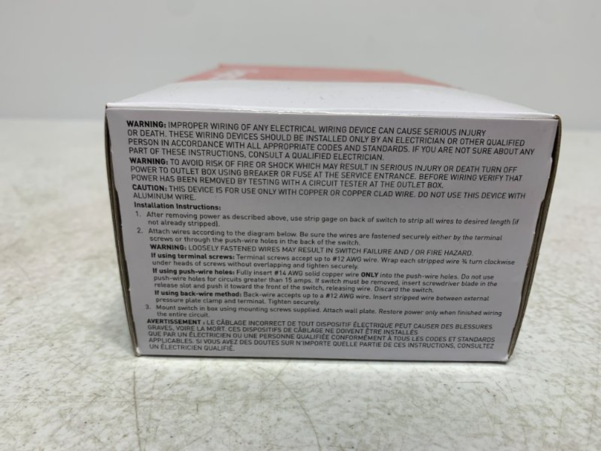 Legrand TM870W Switch 15A 120/277V 1-Pole White (lot of 10)