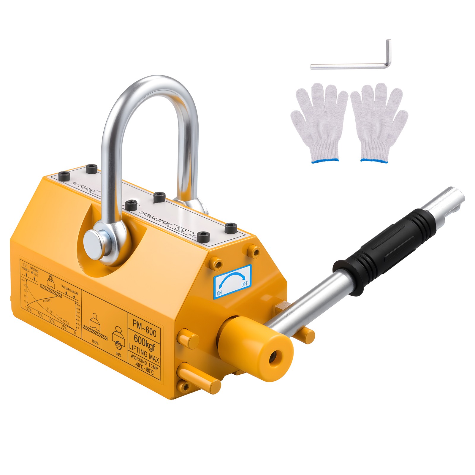 Uimoso Permanent Magnetic Lifter with 1320 lbs Load Capacity, N42 Magnet
