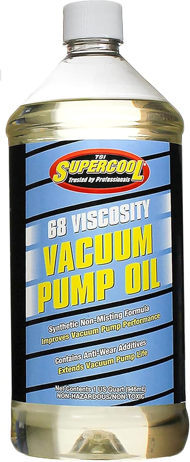 PREMIUM SYNTHETIC VACUUM PUMP OIL 68 Viscosity Non Misting Fluid Bottle