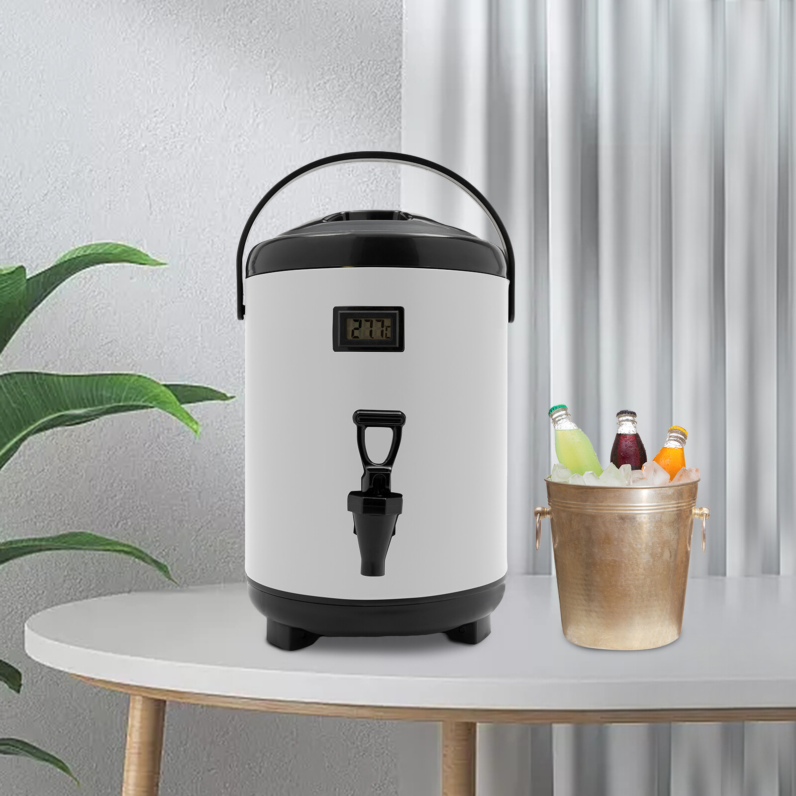 8L/2.11gal Insulated Beverage Dispenser With Lid, Cold And Hot Drink Dispenser