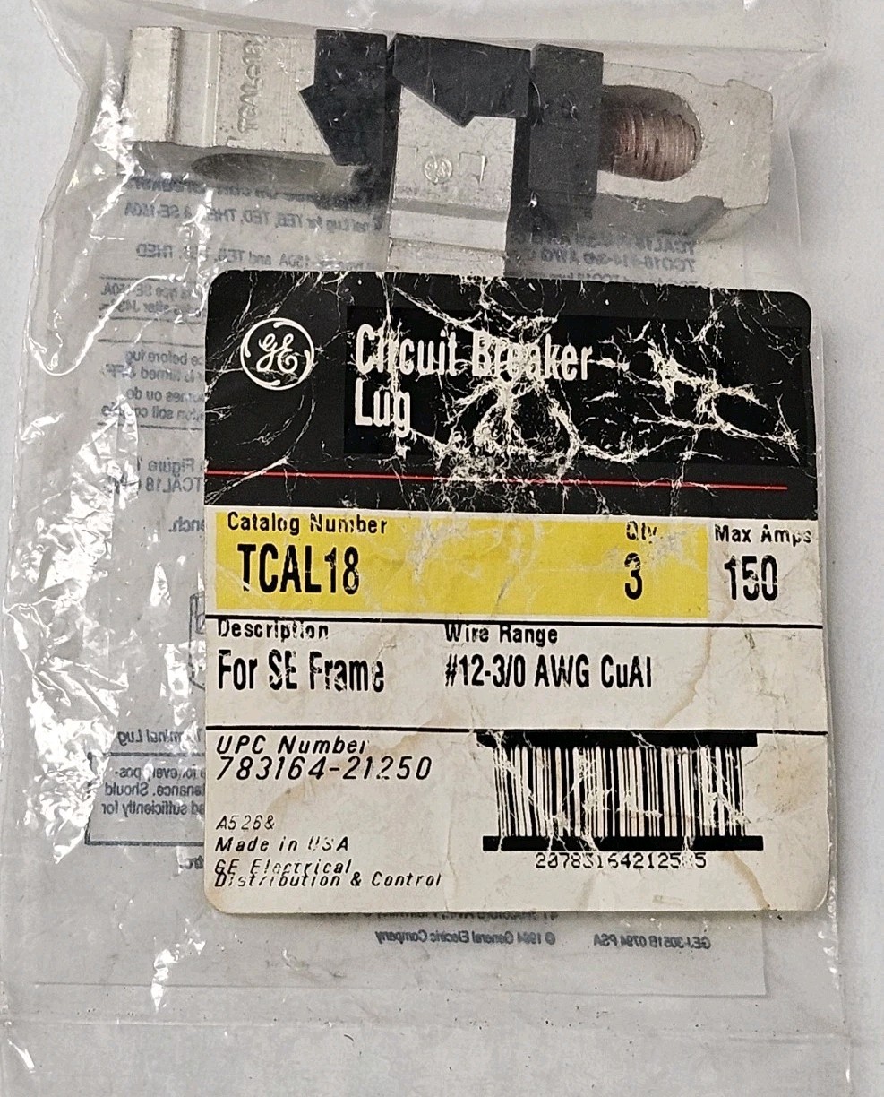 GE TCAL18 Circuit Breaker Lug Kit 3-Pack 150A Spectra SE Frame #12-3/0 AWG USA