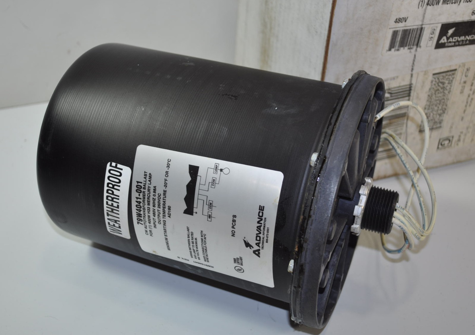 Advance Ballasts 400W Mercury H33 Outdoor Weatherproof Ballast Model 79W4041001