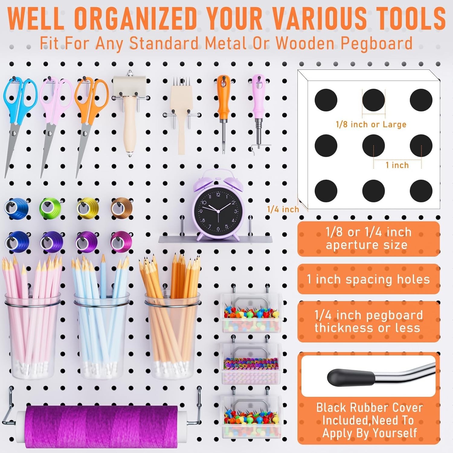 Complete 30-Piece Pegboard Accessory Set – Perfect for Craft and Garage Storage