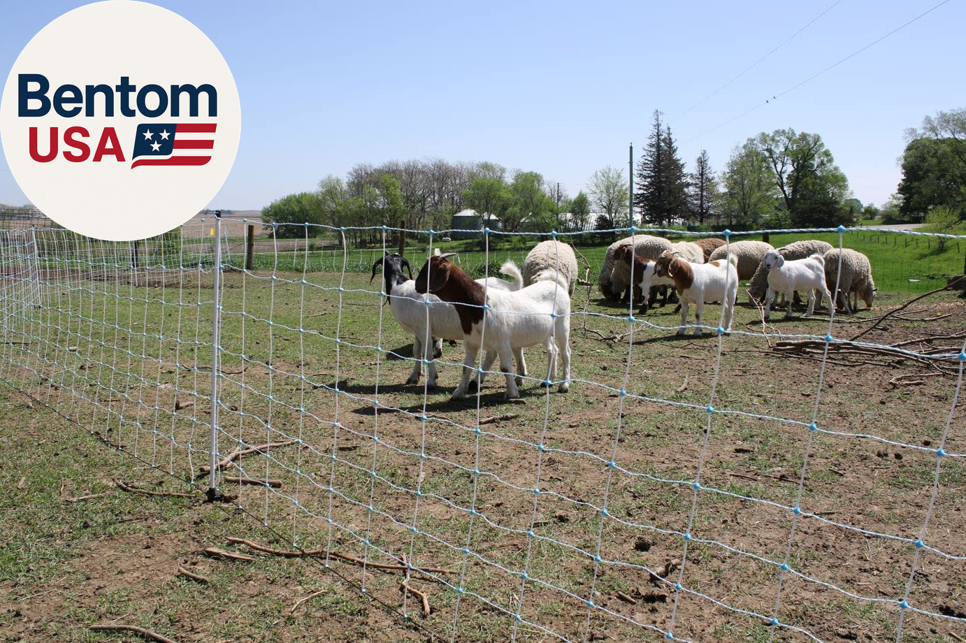 42″ X 164′ Electric Netting All-In-One Solar Kit for Goats, Sheep, Gardens, Beeh