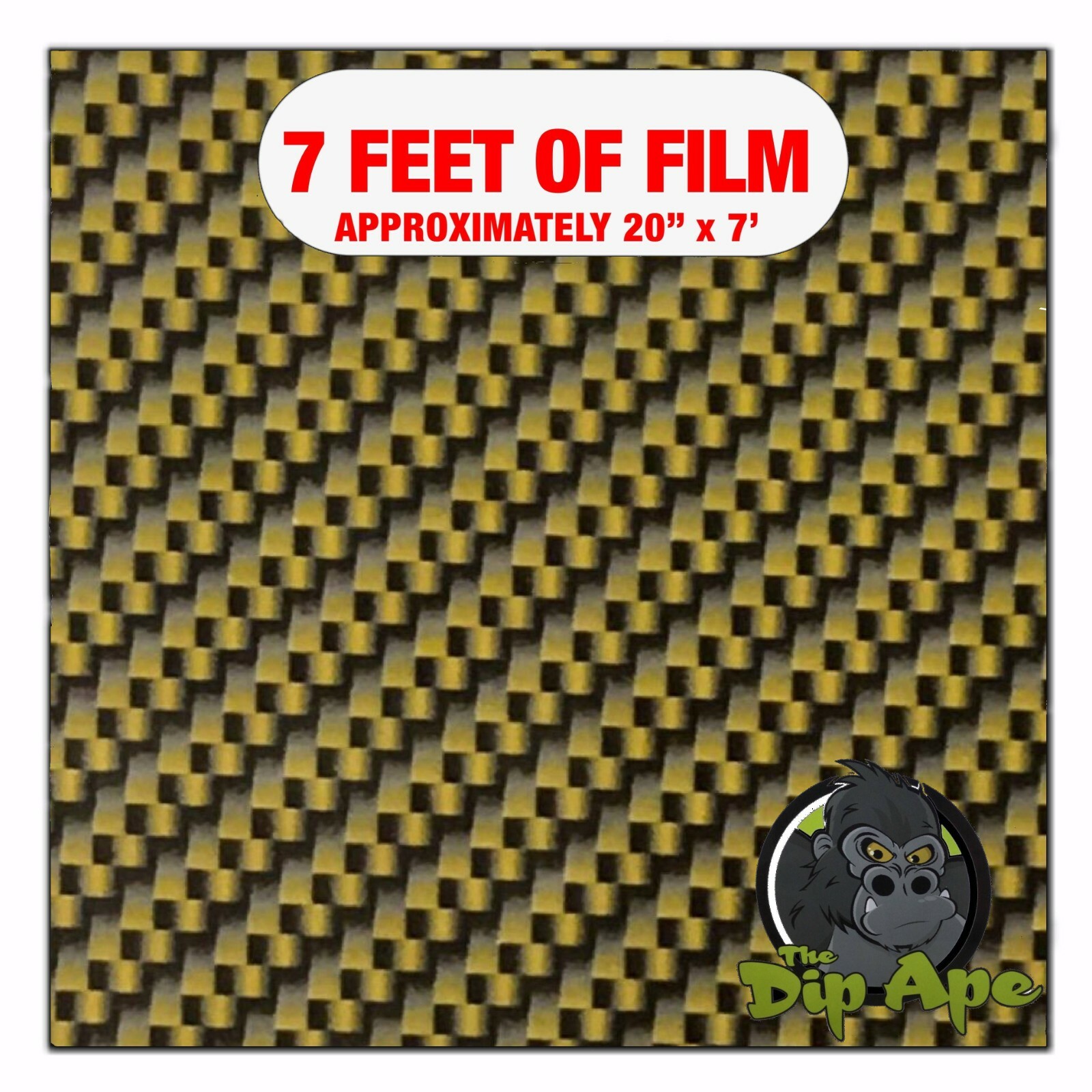 Hydrographic film Gold Black Carbon Fiber hydro dipping 7′ x 20″ hydro dip