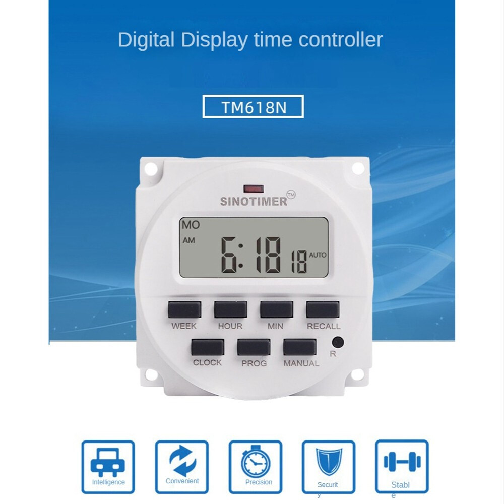 12v Dc Sinotimer Display Tm618h-2 Lcd Digital Timer Programmable Time Switch 2X