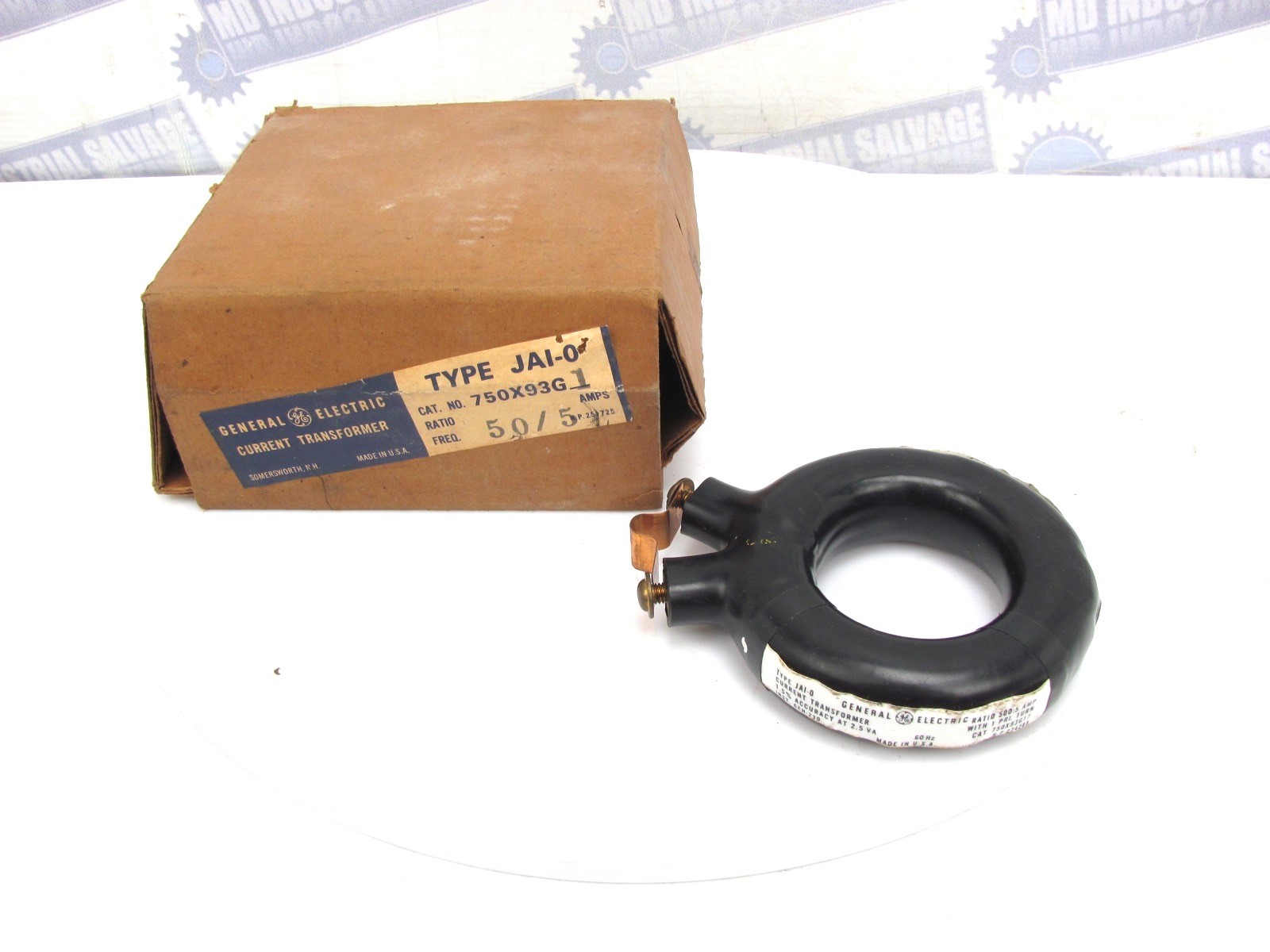 General Electric – JAI-0 750X93G1 – CURRENT TRANSFORMER – 50:5 500A:5A 50-400 Hz