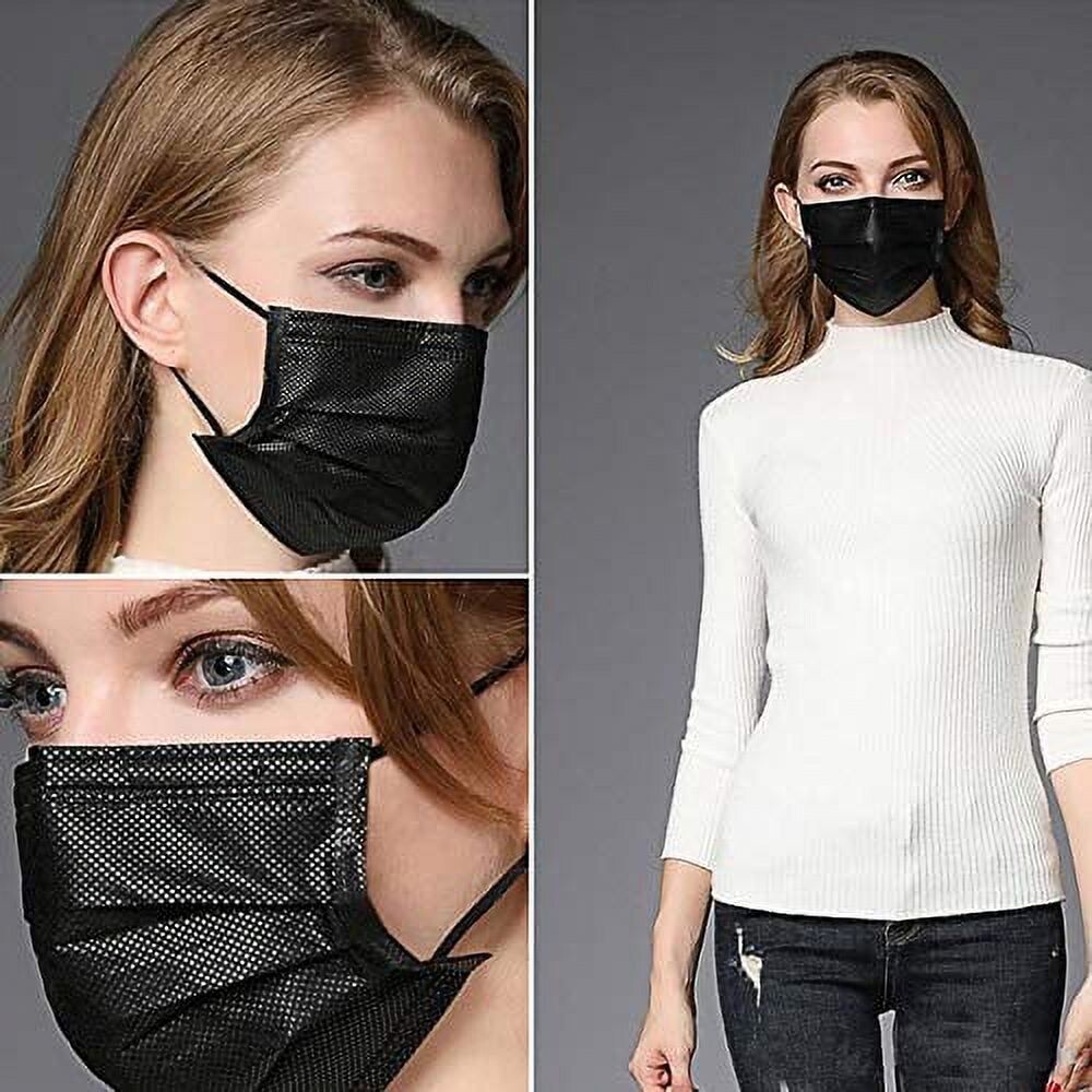 NEW, 100 PCS Disposable Face Mask, Black Masks, #TA9524-291