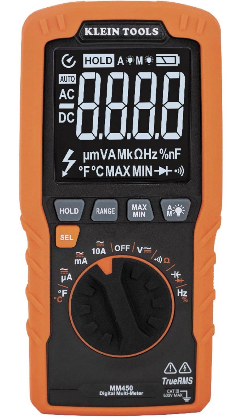 Klein Tools MM450 Slim Digital Multimeter TRMS Auto-Ranging 600V