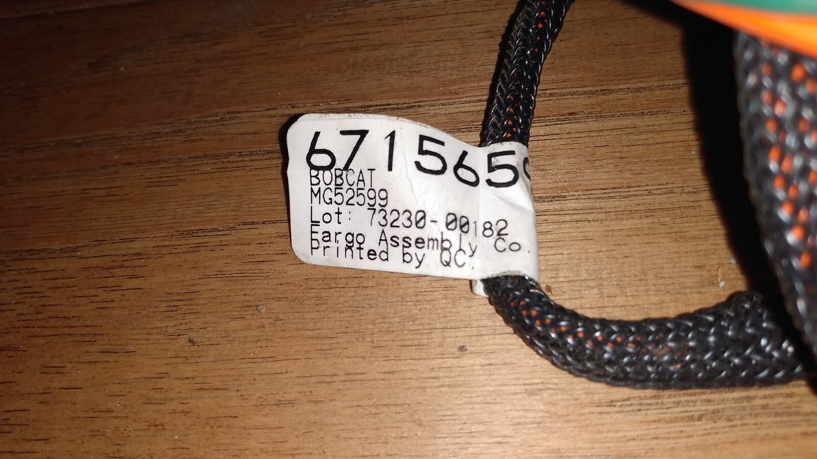 Bobcat Backup Alarm Wire Harness 6715659