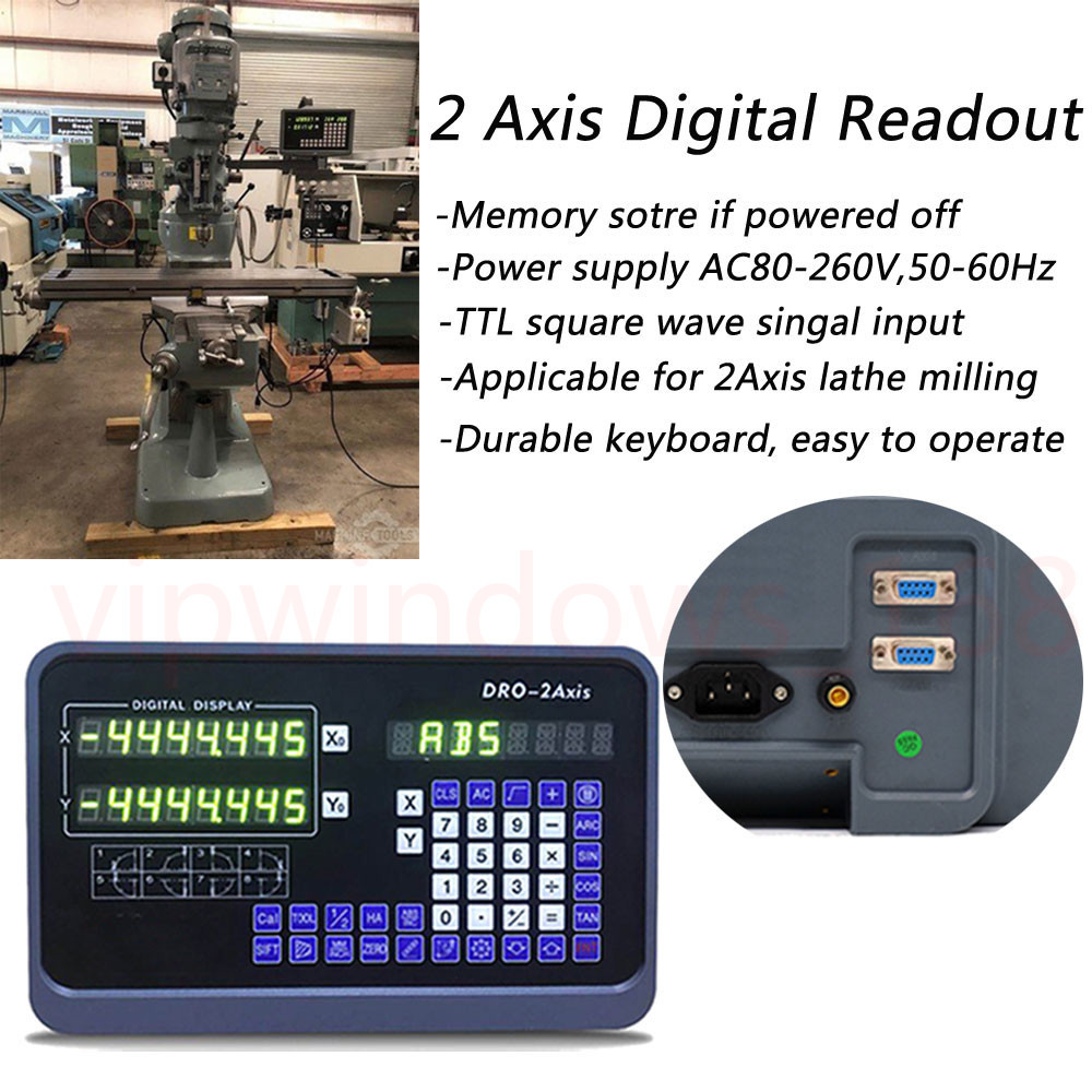 2 Axis Digital Readout DRO Display+12″&36″ TTL Linear Scale Encoder Mill Lathe