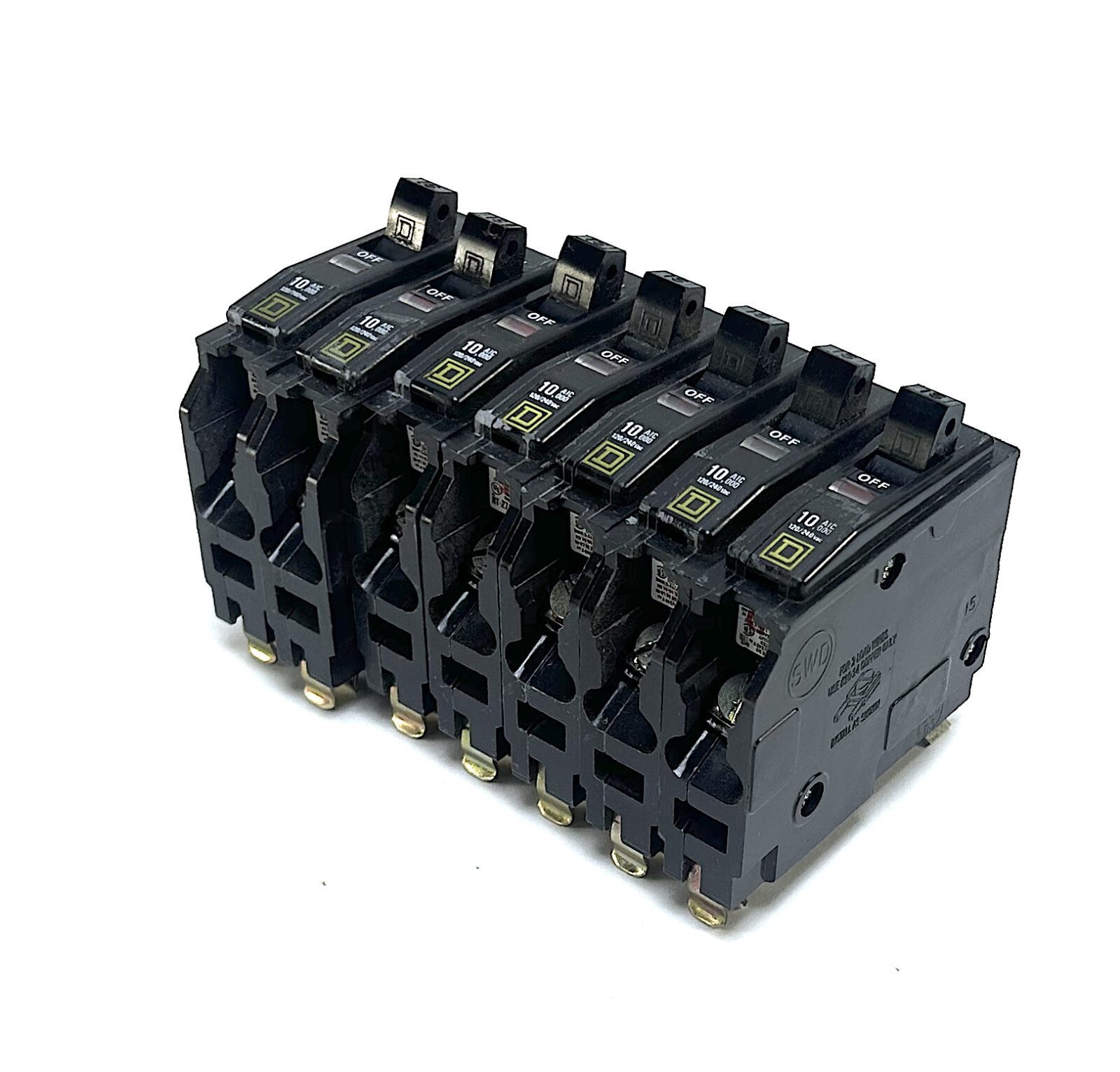 Square D Q0115 1 Pole 15 Amp 120 Vac Circuit Breaker (Lot Of 7)