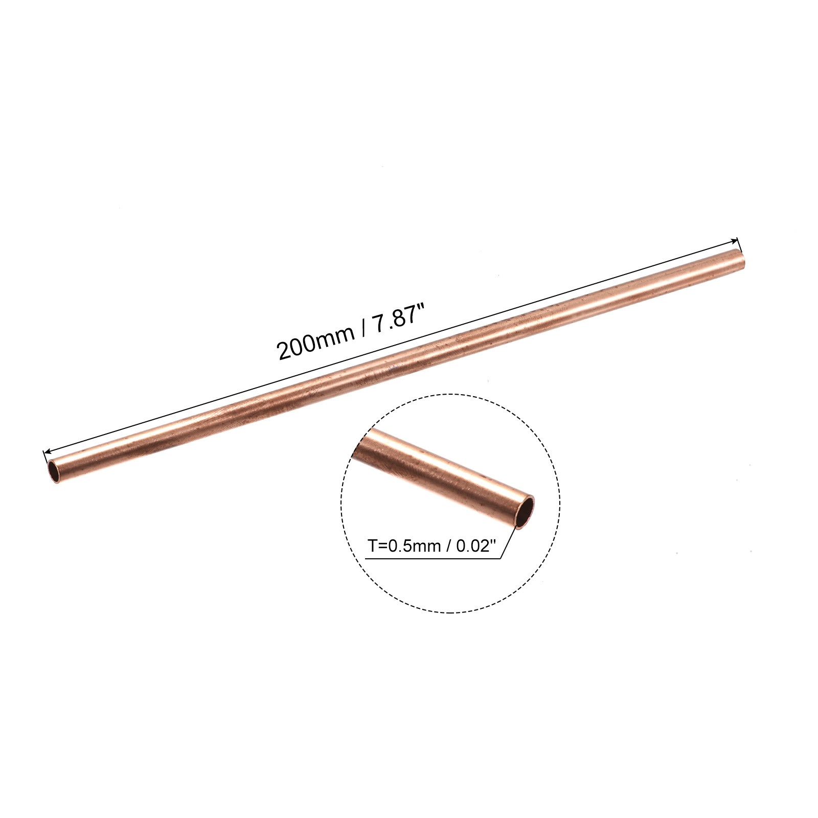 Copper Tube 8mm – 13mm OD x 0.5mm Thickness 200mm Length Metal Tubing Set of 6