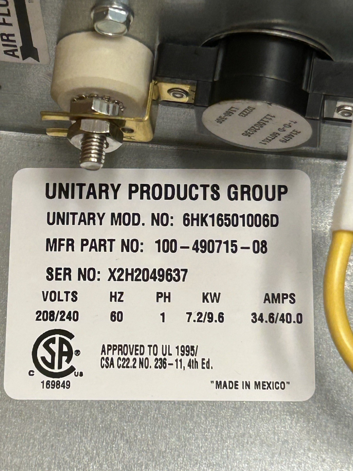 York Electric Heat Kit With Breaker 10Kw Source 1 S1-6HK16501006 – Genuine OEM