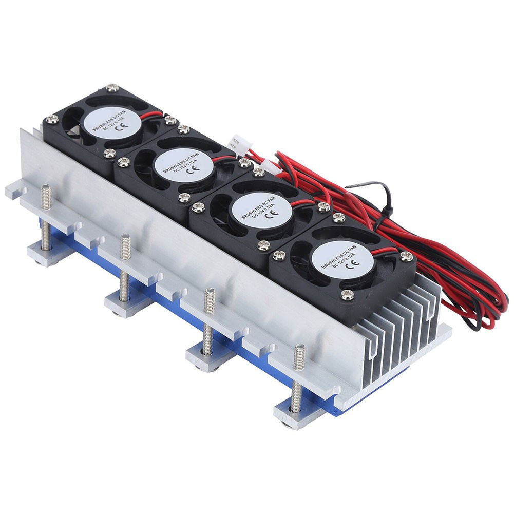 4 Chip Refrigerator Thermoelectric Peltier Cooler Water Cooling Device 12V/288W