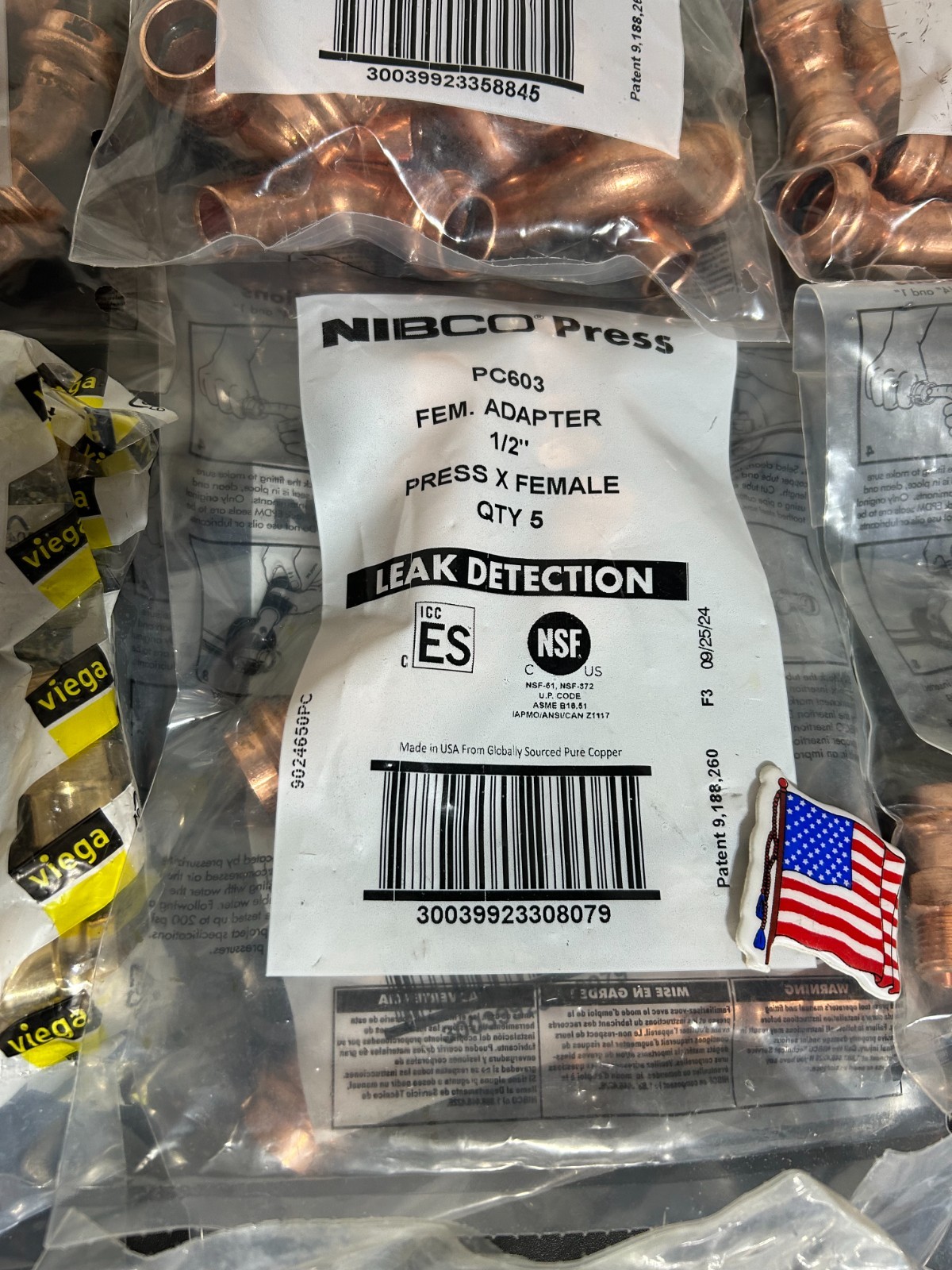 NIBCO VIEGA PROPRESS 1/2″ COPPER FITTINGS QTY (120) NIB *USA+GER*