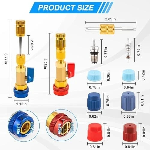 31PCS Professional AC Valve Core Removal Tool for R134A Refrigerant Systems, Qui