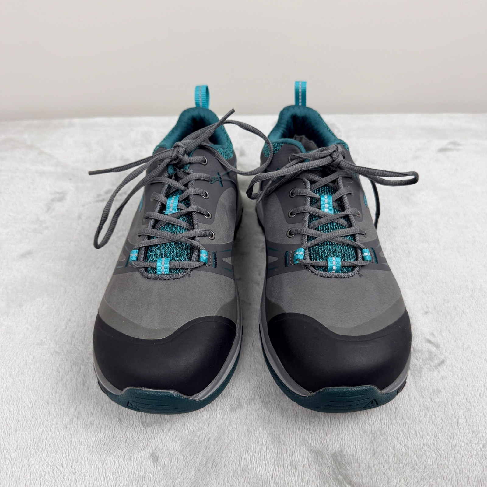 KEEN Utility Work Shoes Women’s 8W Grey Teal Safety Toe EH Low Sneakers