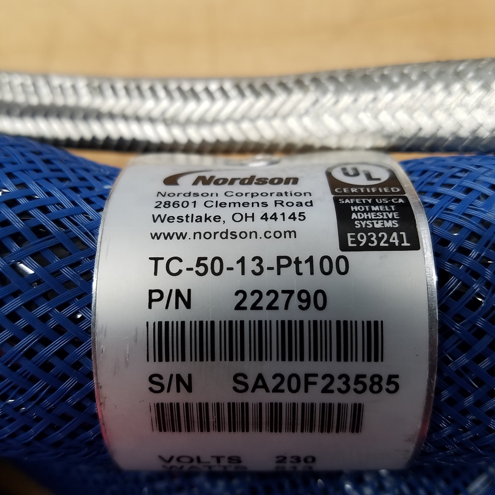 Nordson TC-50-13-PT100 Heated Hose, 22790, 230V, 513W, 230C – NEW
