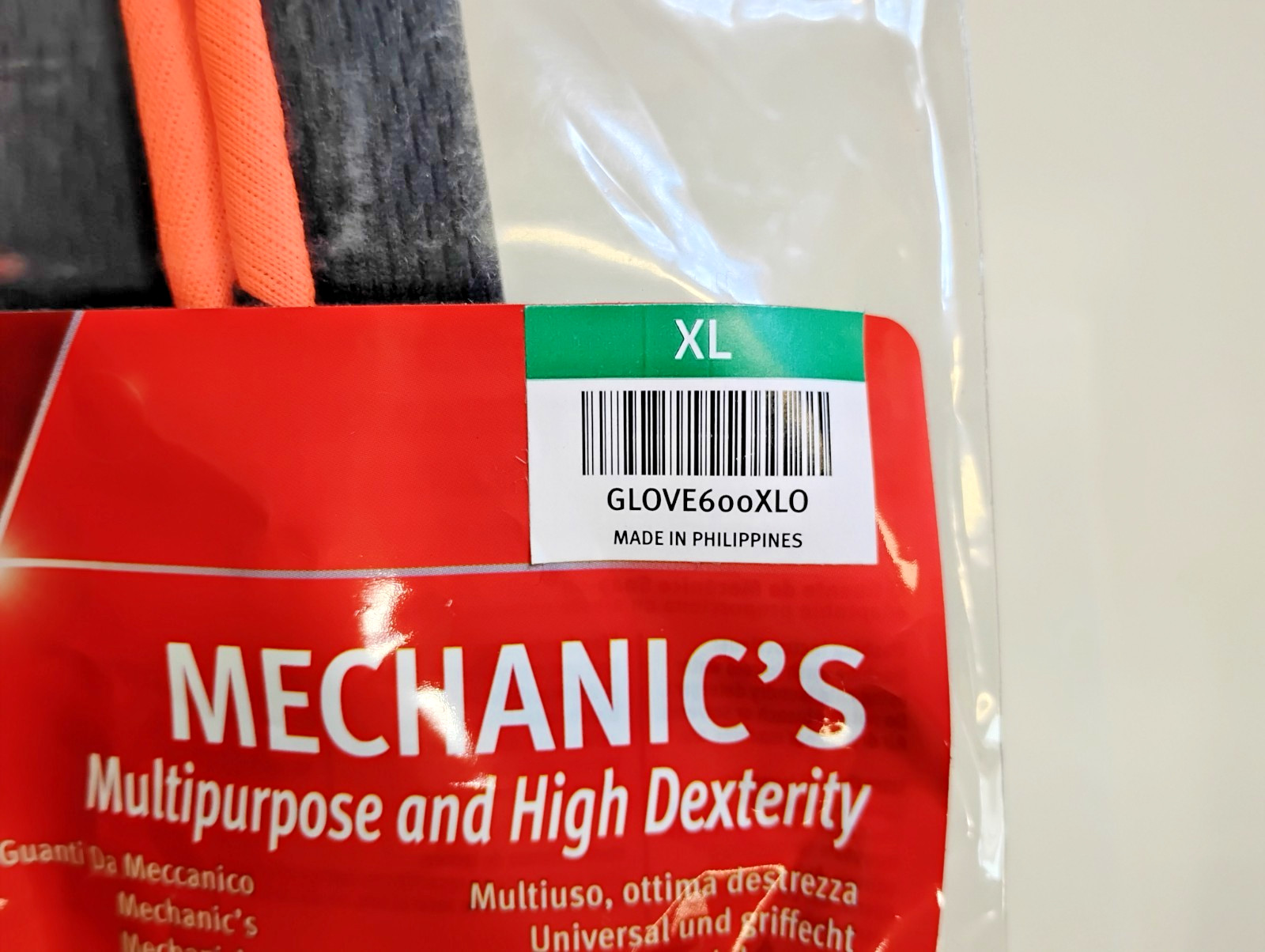 Snap-On Tools GLOVE600XLO NEW Mechanics Glove ORIGINAL EXTRA LARGE ORANGE