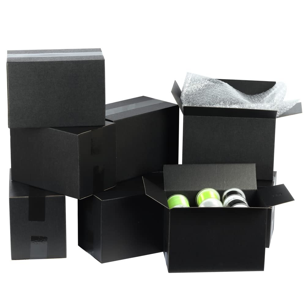 Black Shipping Boxes Packing Corrugated Cartons Many Sizes Available Save Now!