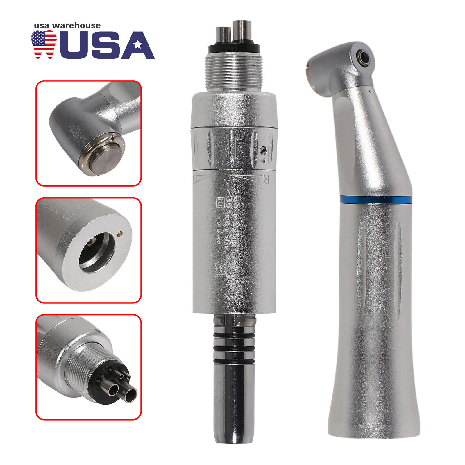 Dental Inner Water Low Speed Contra Angle Handpiece Air Motor 4 Hole fit NSK
