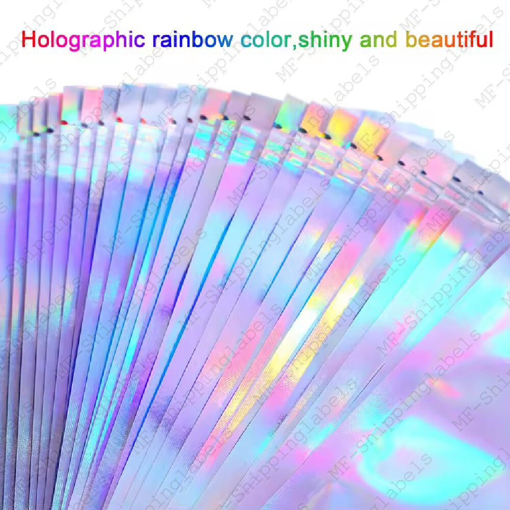 Smell Proof Mylar Holographic Bags Foil Pouch Resealable Clear Zip Food Storage