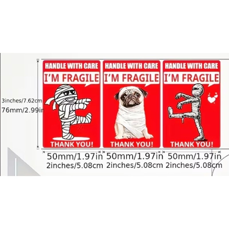 Fragile Handle with Care Fun Funny Shipping Stickers Labels 12 Stickers