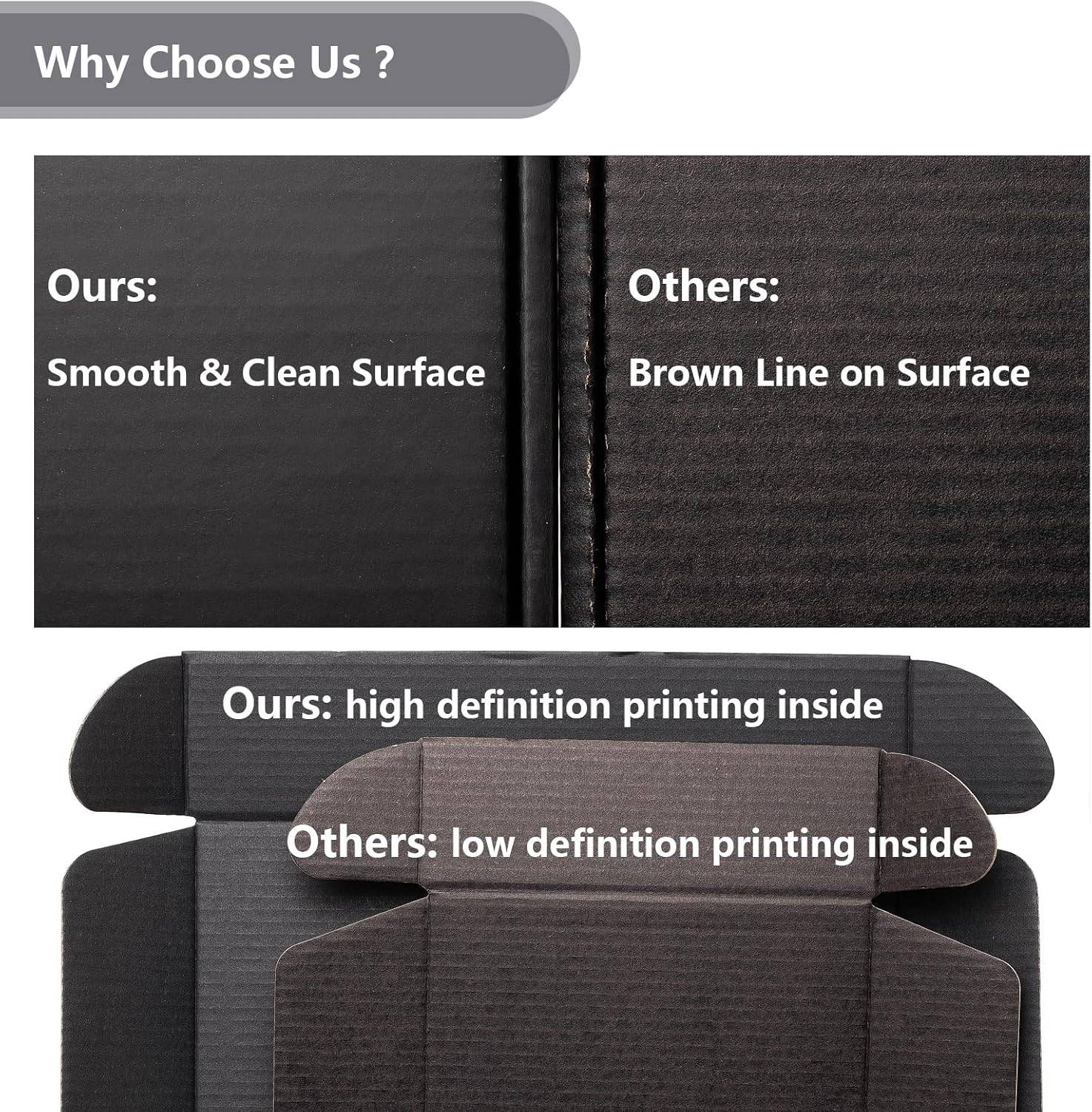 9X6.5X2 Inches Black Shipping Boxes 25 Pack – Corrugated Cardboard Mailing Box f