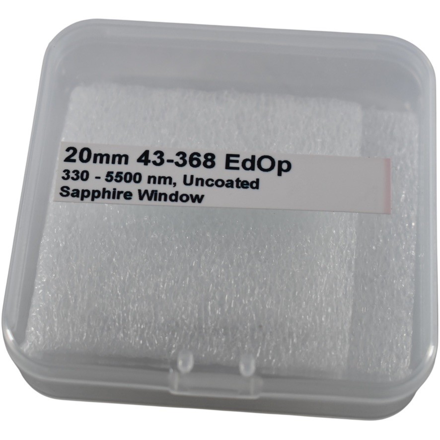 NEW Edmund Optics 43-368 Uncoated Sapphire Precision Window 20mm Dia 2mm Thick