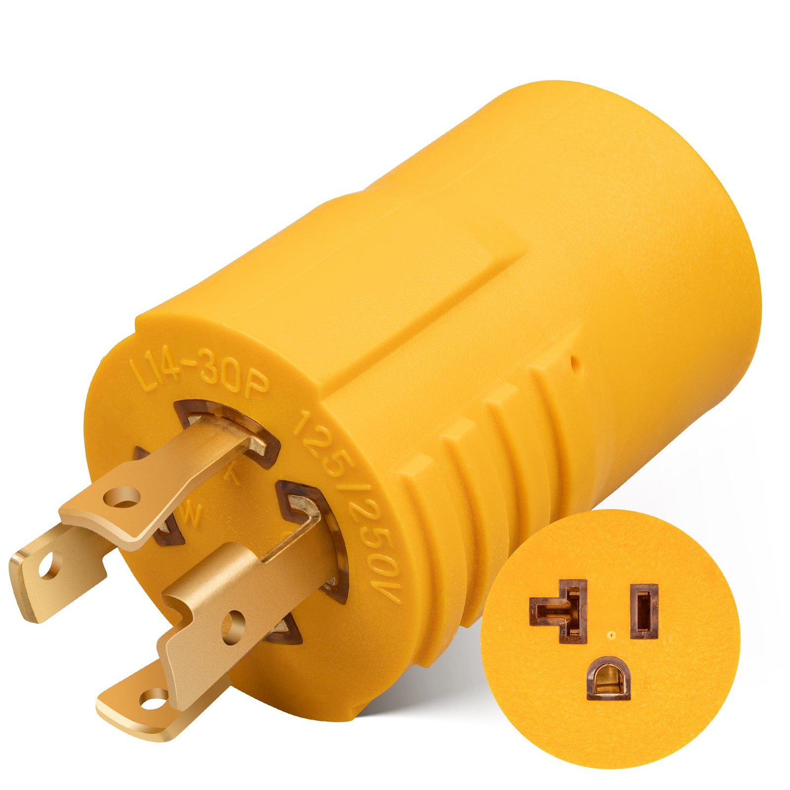NEMA L14-30P to 5-15R 5-20R Generator Adapter, 4 Prong Twist Lock Generator L…