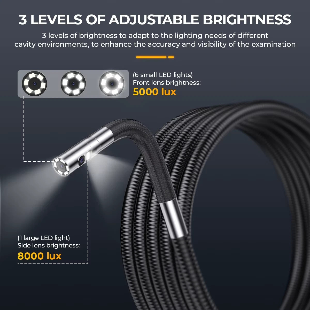 Ancel AN302 Bidirectional Articulated Endoscope 32GB Card 6.5MM Snake Camera