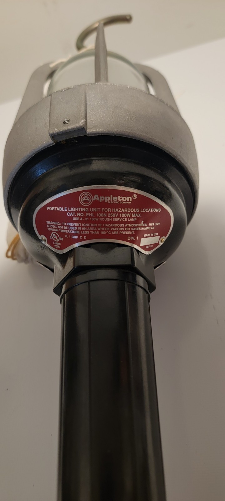 Appleton Electric EHL 100N Portable Hazardous Location Light Class I Div 1 100W