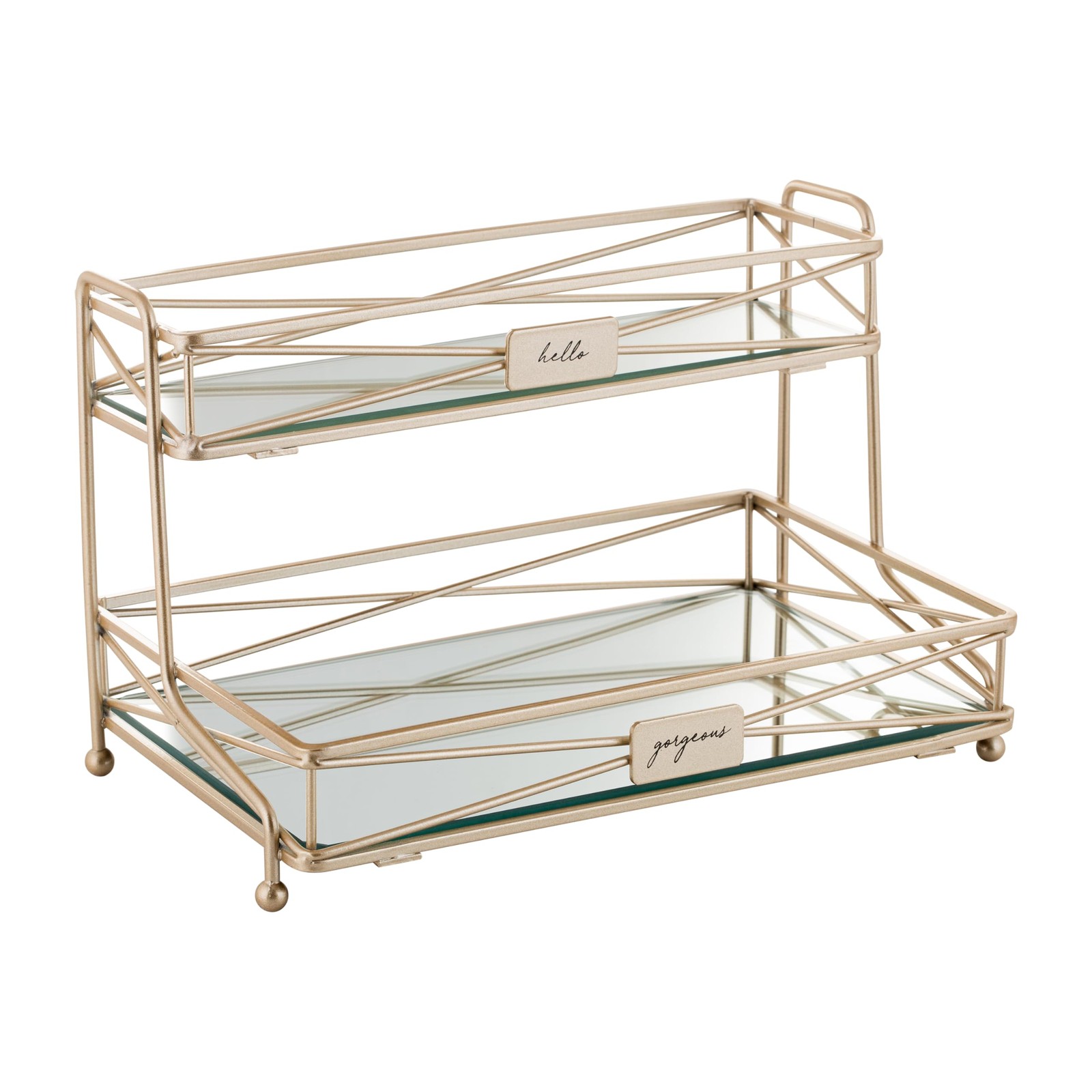 Home Details Satin Gold 2 Tier 2 – 10.25″ x 6.5″ x 6.70″,