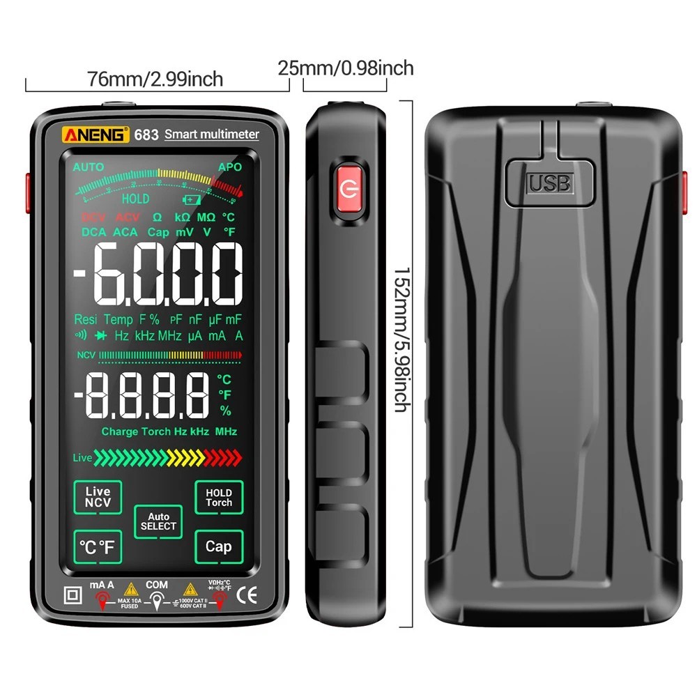 13 in 1 Rechargeable Digital Multimeter – Electrical & NCV Testing