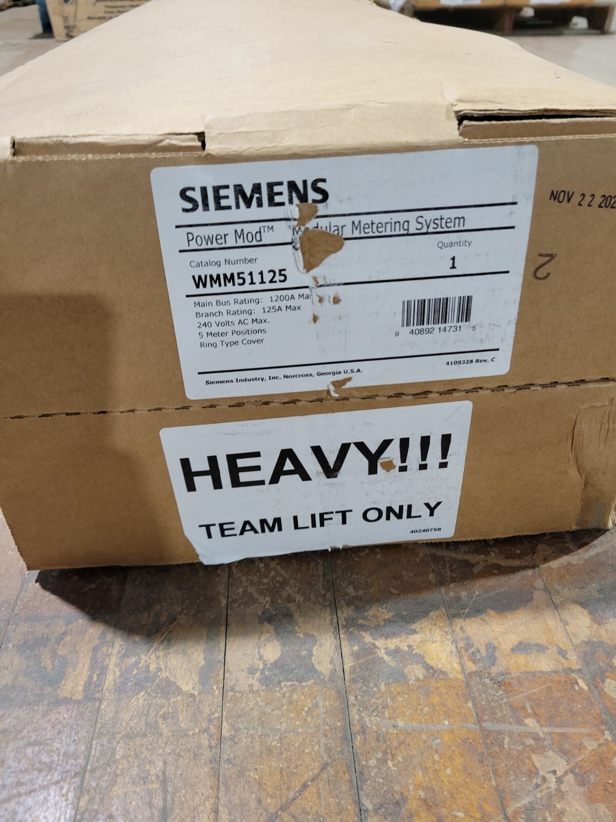 Siemens WMM51125 Power Mod Modular Metering System Meter Stack 125 A 240 VAC