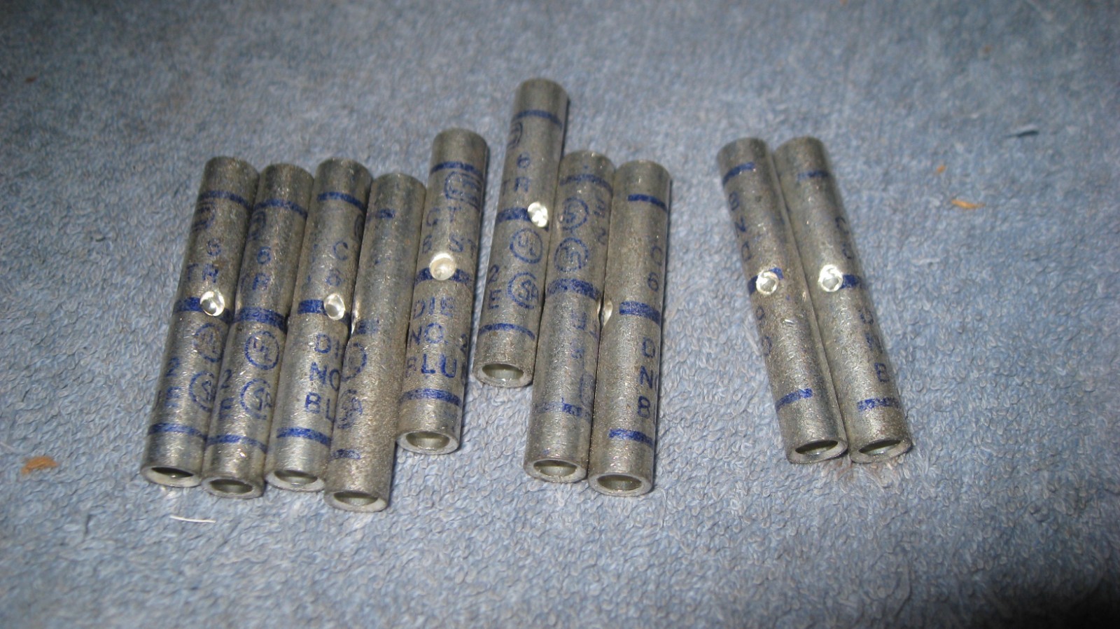 (10) lsco CT-6 Electro Tin Plated Copper Compression Sleeve 6 STR NOS