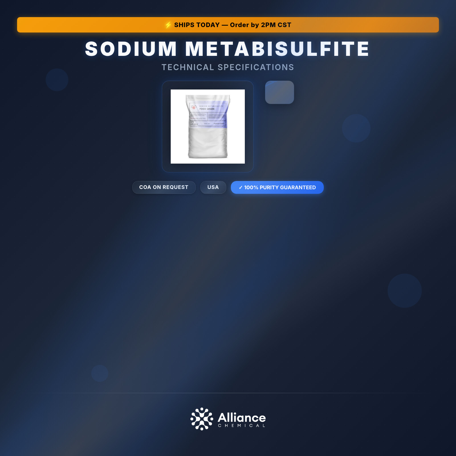 Sodium Metabisulfite – Food Grade – 1 Bag (55 lbs.)