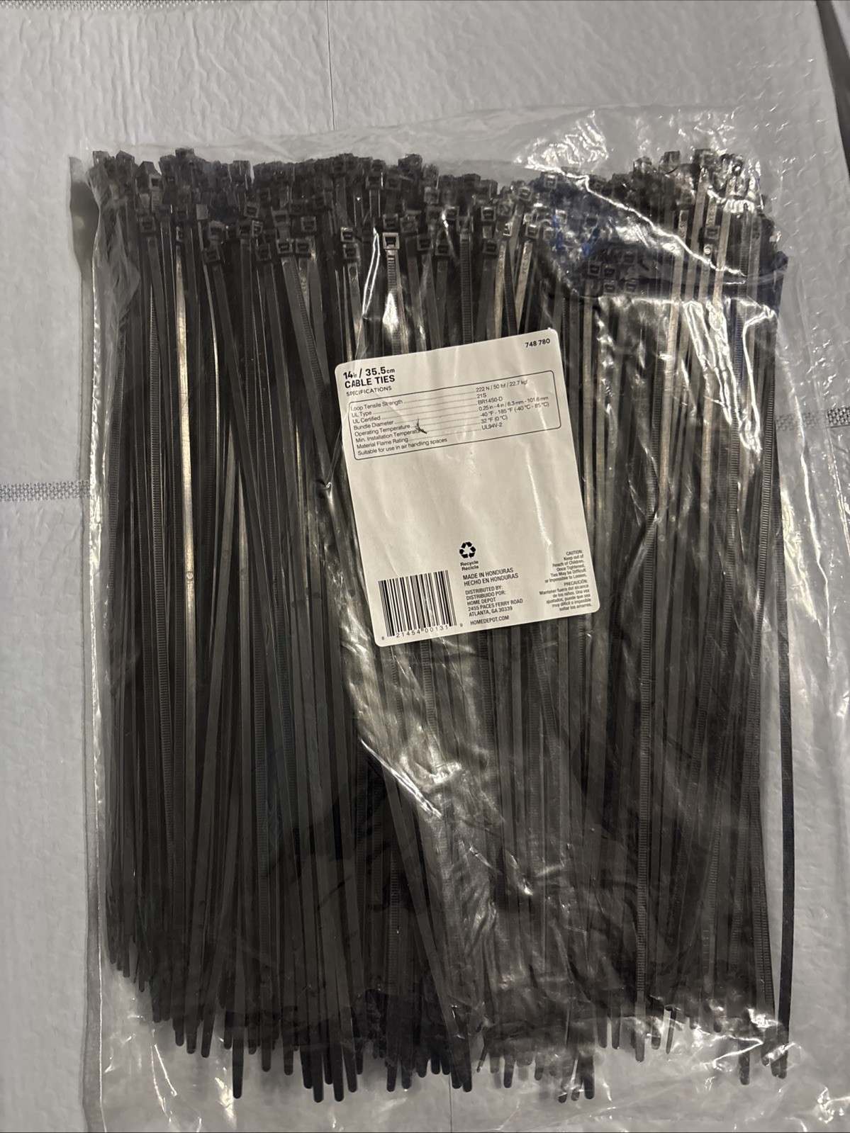 500-Pack 14” Cable Ties (Commercial Electric)