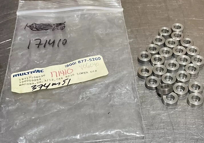 Multivac Washer D6, 3/12, 0x4 R230 Lower Die Bag Of 26 Nos Surplus
