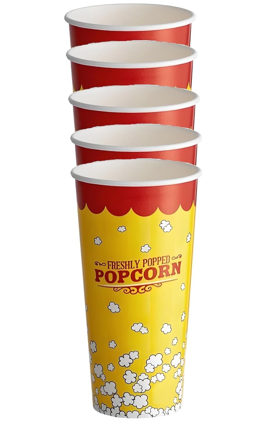 OCS Parts 5-Pack 24 OZ Disposable Movie Theater Popcorn Buckets | 7″ x 3.75″